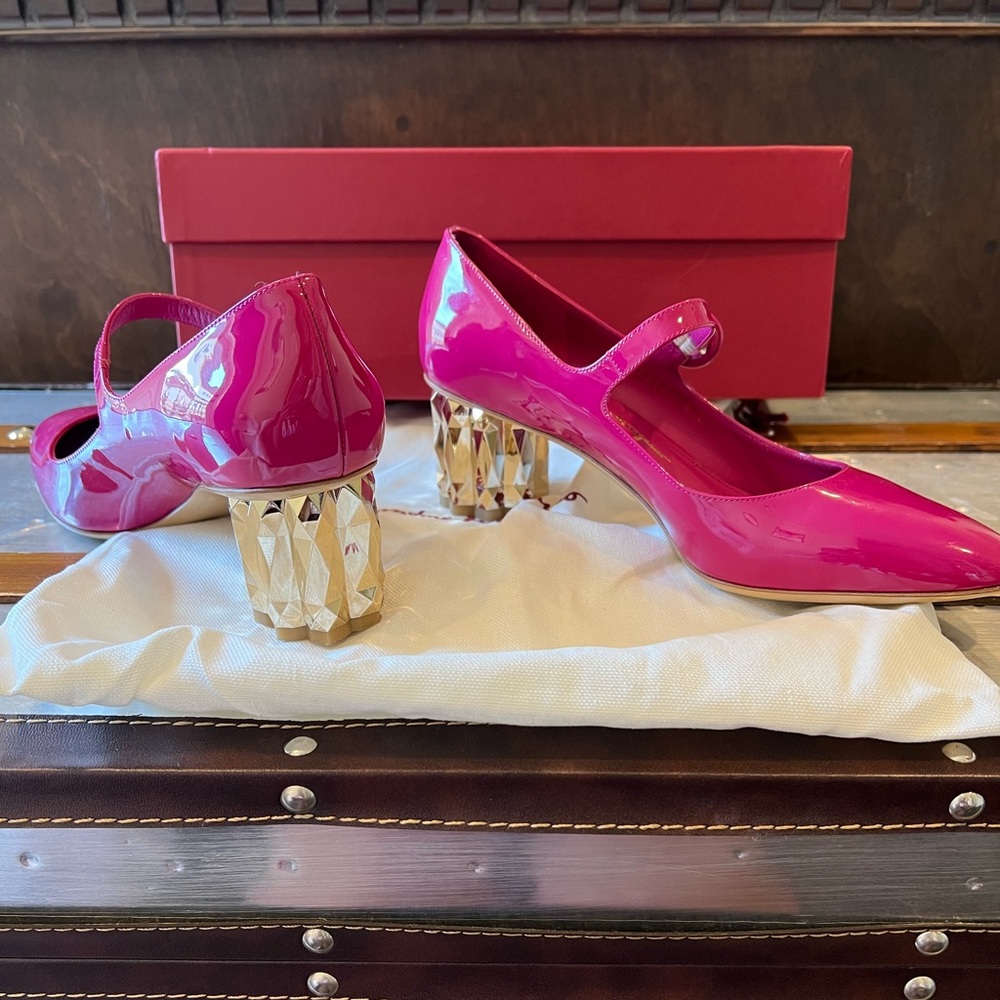 Salvatore Ferragamo Ortensia Mary Jane Patent Leather Pumps